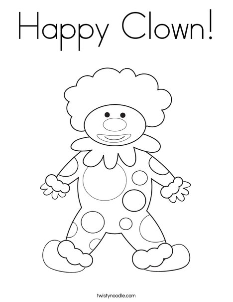 468x605 Happy Clown Coloring Page