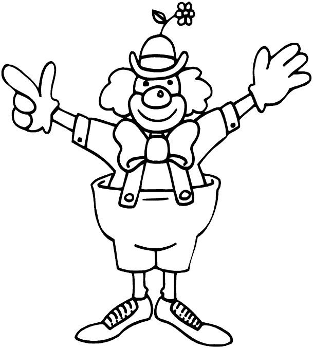609x677 Clown Coloring Page Preschool And Kinder Circus Theme