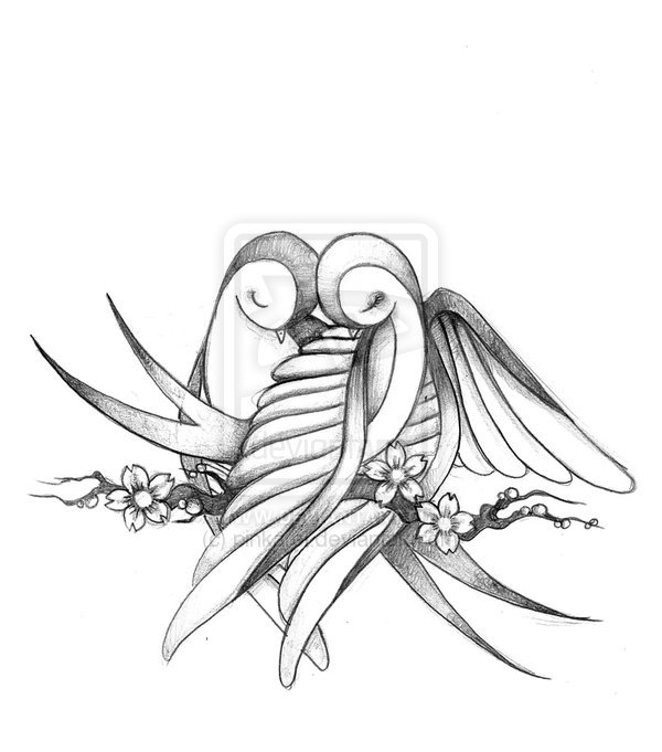 600x681 Cute Love Birds Drawings Cute Love Birds Drawing Cute Golondrina