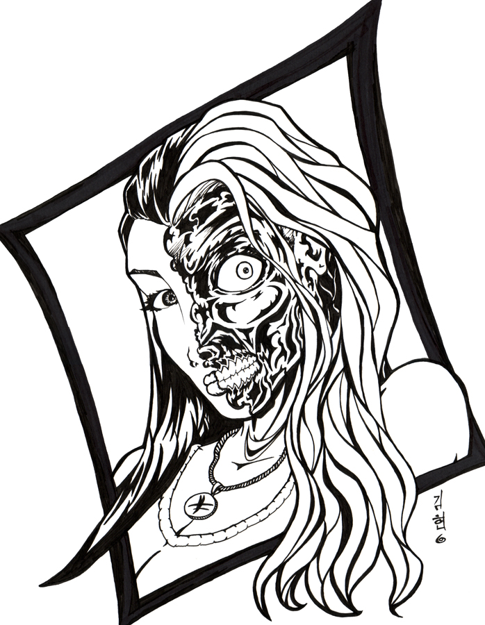 698x900 Lady Two Face By Davewkim