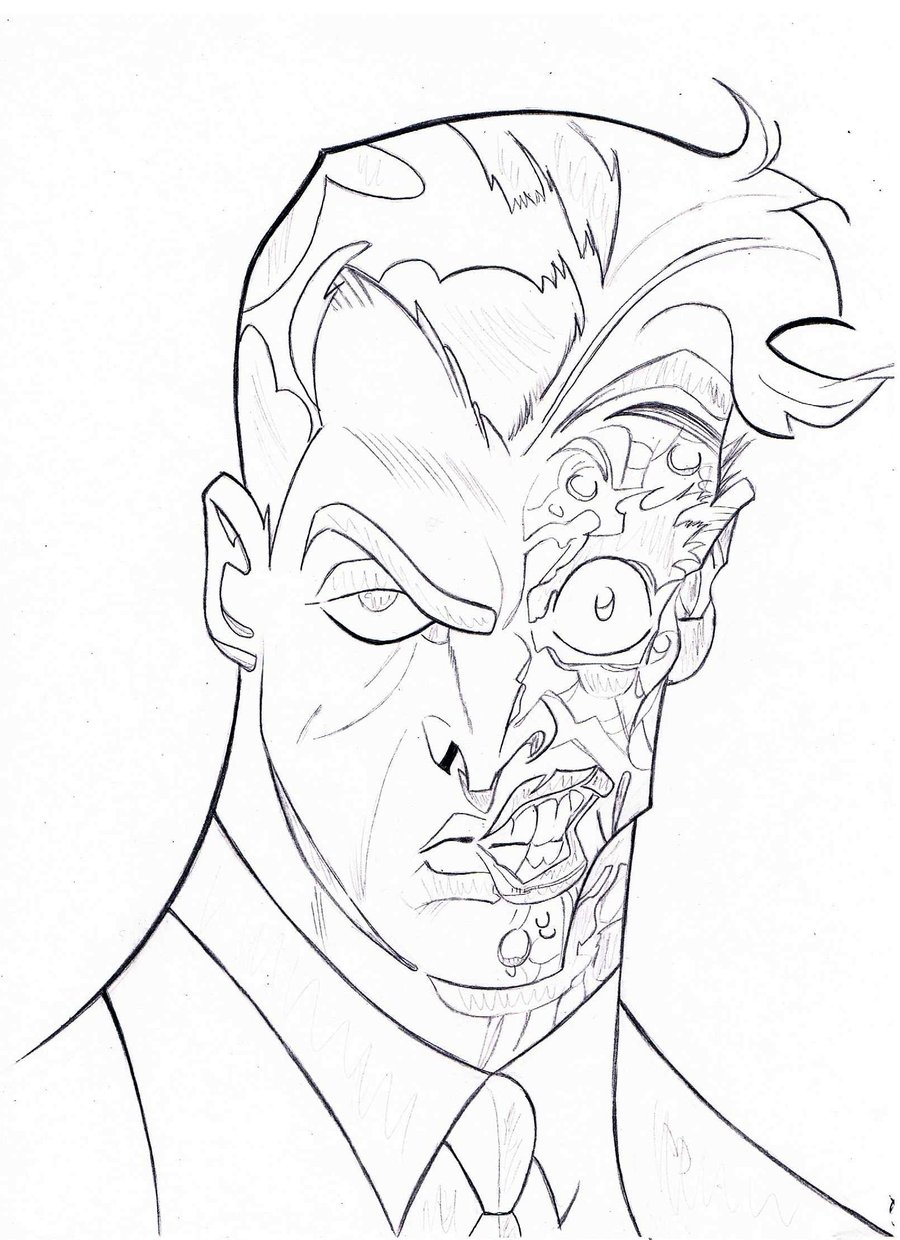 900x1240 Cool Two Face Coloring Pages Perfect Coloring