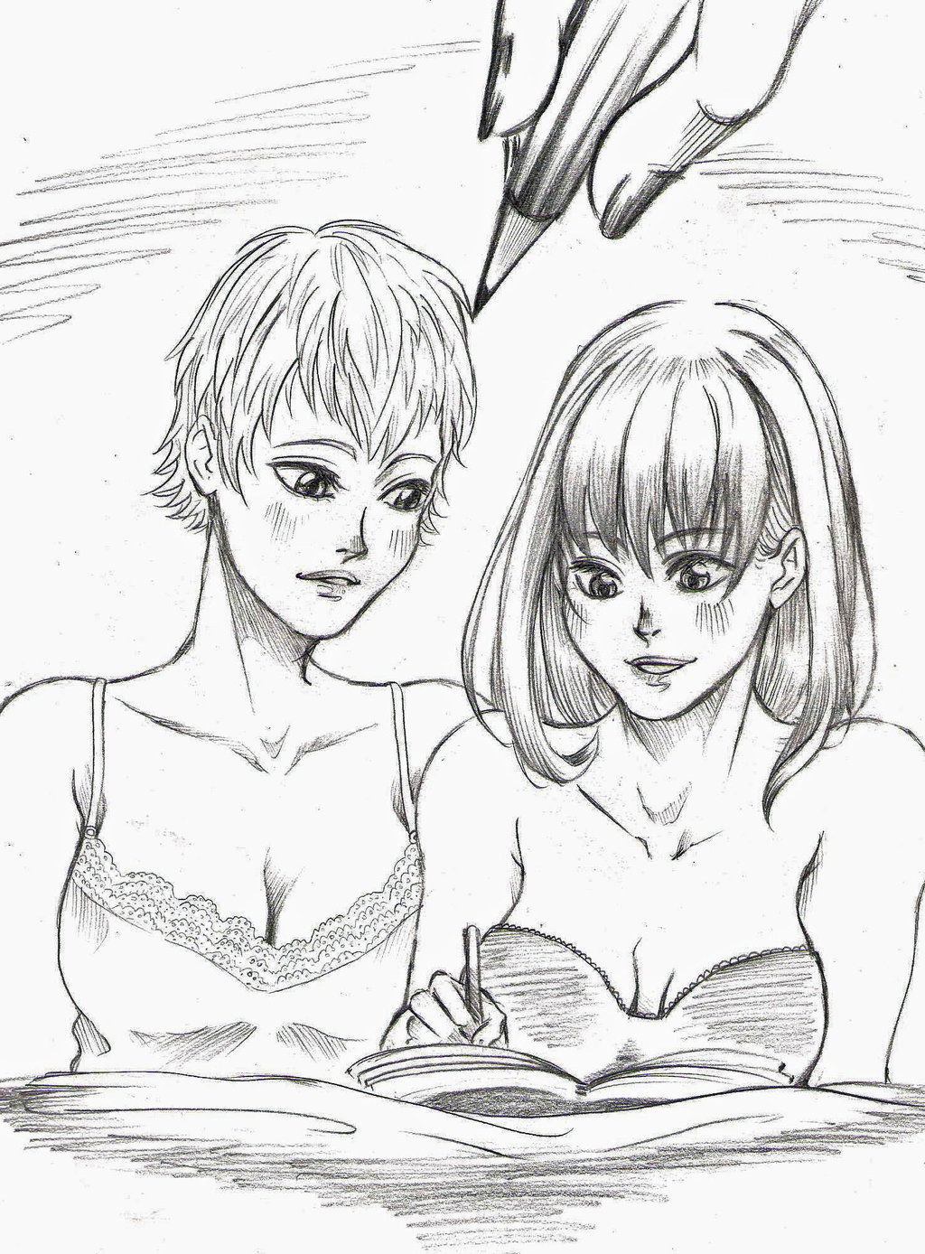 1024x1388 Drawing Two Girls Loving Each Other By Laeti Chan