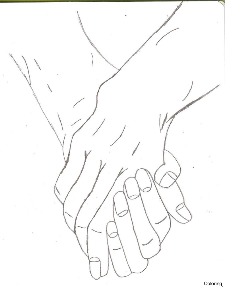791x1011 How To Draw Holding Hands Stepbystep Drawingtutorial Coloring Here