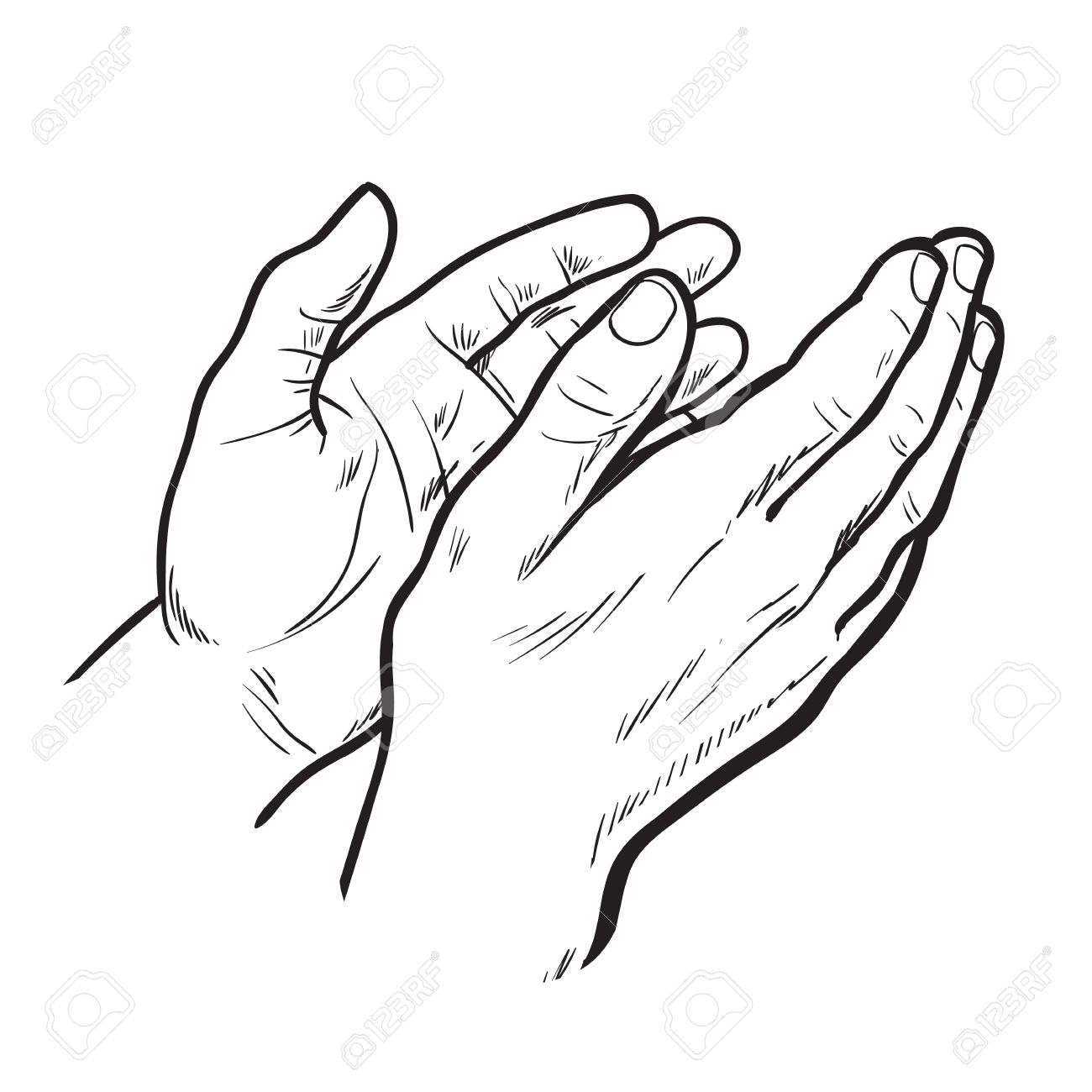 1300x1300 Isolated On White Background Hands Clap Their Palms, The Two