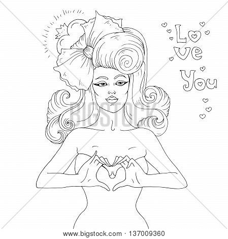 449x470 Vector Hand Drawn Retro Sexy Girl Image Amp Photo Bigstock
