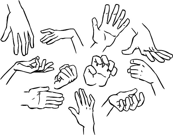 600x468 How To Draw Hands Coloring Pages Best Place To Color