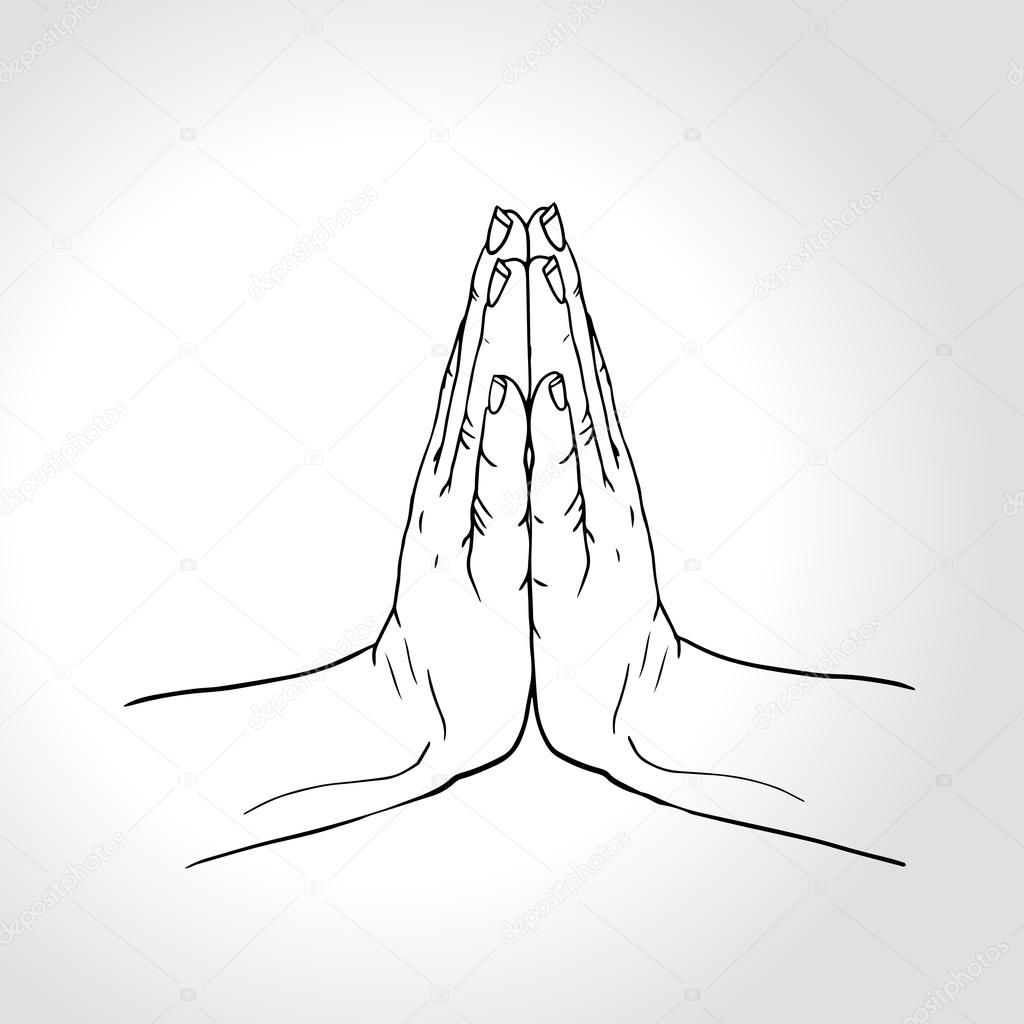 1024x1024 Vector Thai Greeting.two Hands Pressed Together In Prayer Position