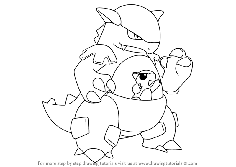 800x566 Learn How To Draw Kangaskhan From Pokemon (Pokemon) Step By Step