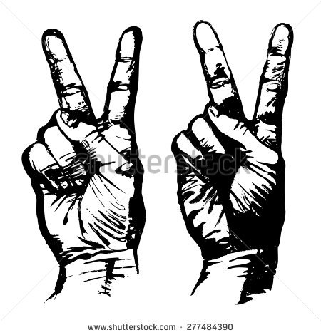 450x470 Drawn Hand Gesture Two Hand