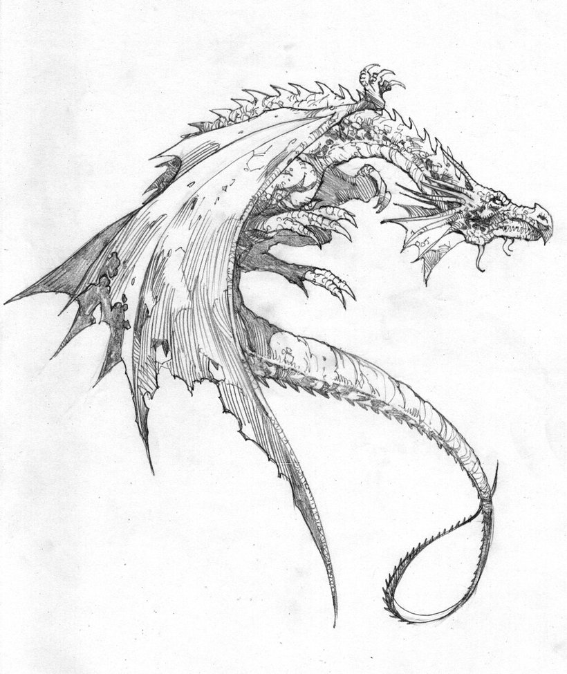 Two Headed Dragon Drawing at GetDrawings | Free download