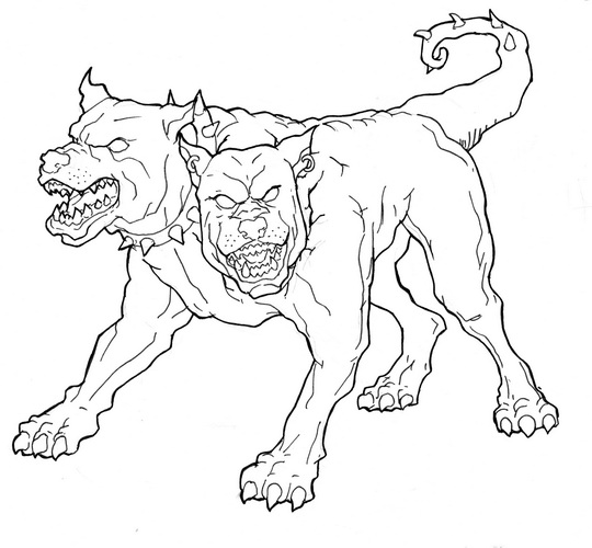 540x500 Three Headed Dog Clipart