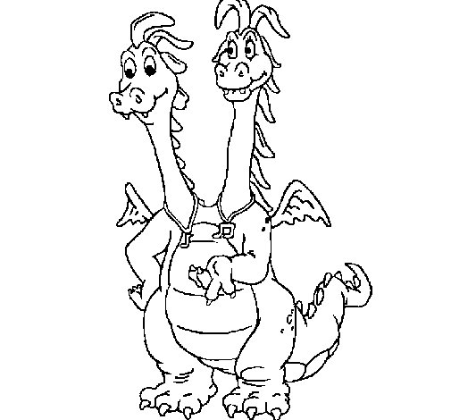 505x470 Two Headed Dragon Coloring Page