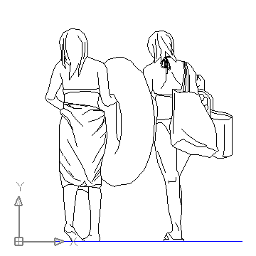 360x360 Two Women In The Beach Block In People Women Autocad Free Drawing