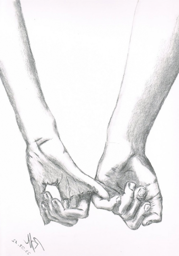 Two People Holding Hands Drawing at GetDrawings | Free download