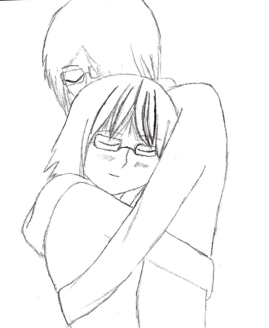 900x1100 Easy Hugging Drawing Pic Couple How To Draw Two People Hugging