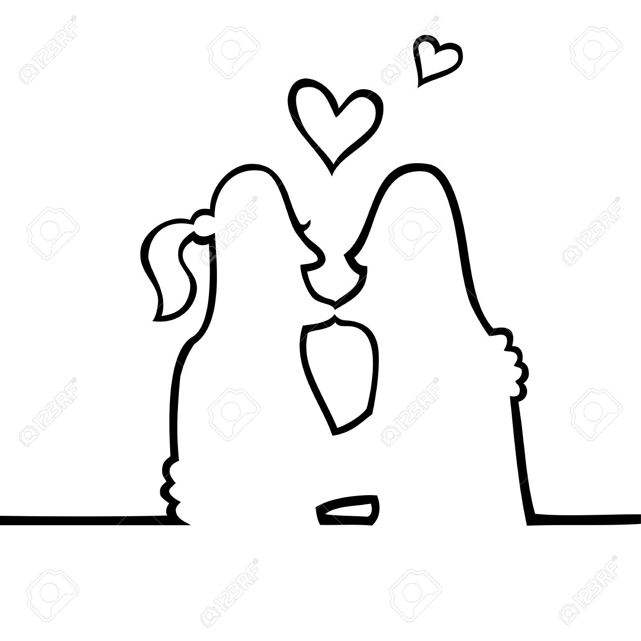 1300x1300 Black And White Drawing Of Two People Kissing Intimately,