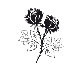 280x248 Two Roses Wall Decal