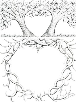 246x328 Two Trees With Roots Grown Togetherpersonalize Artworkcalligraphy