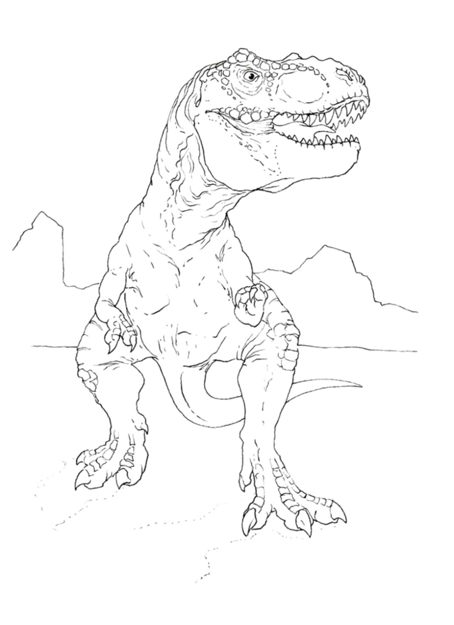 1527x2102 Tyrannosaurus Rex Realistic Coloring Pages For Kids Beautiful