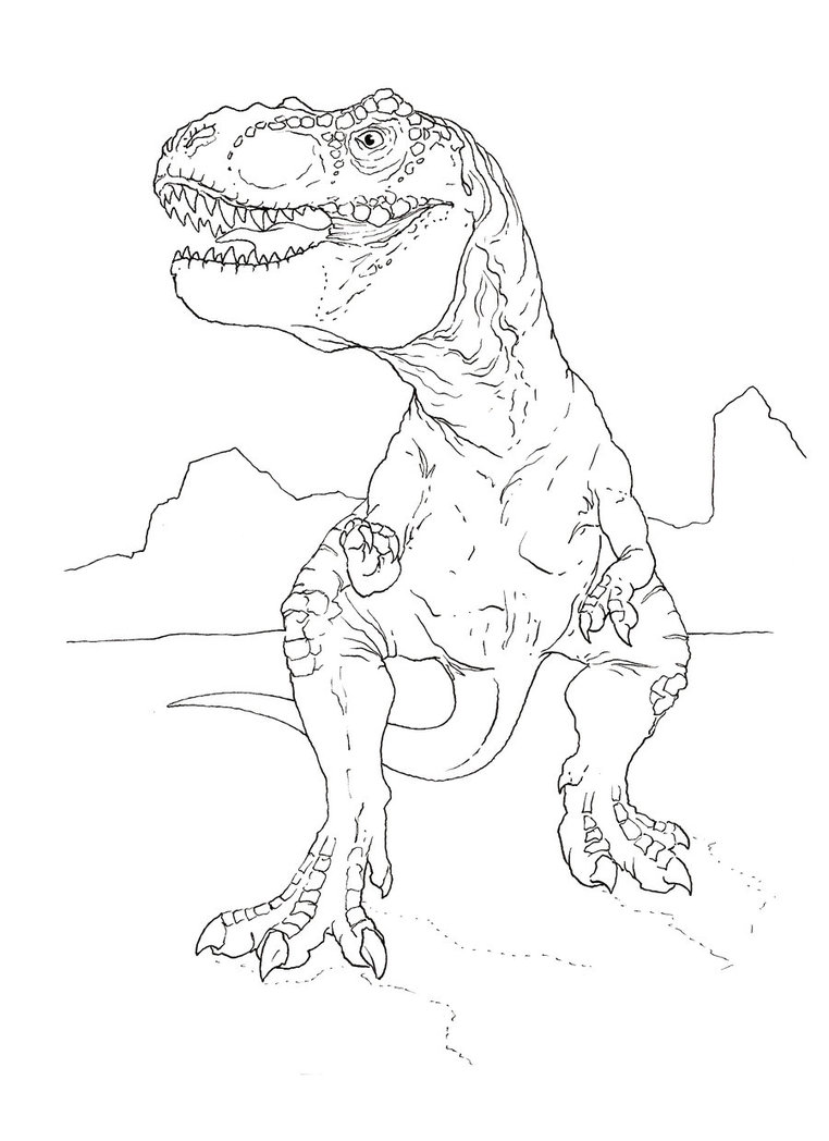 762x1048 T Rex Coloring Page By Stuntmanmike666