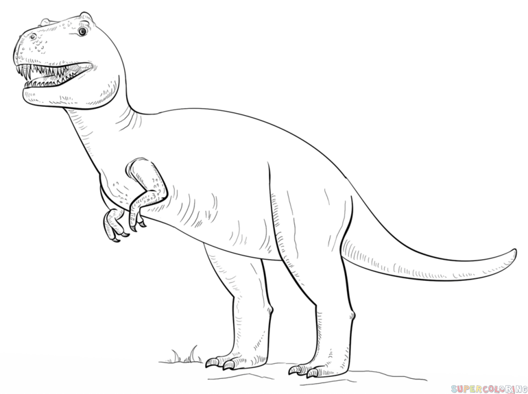 770x575 How To Draw Tyrannosaurus Rex Step By Step. Doodles
