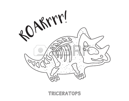 450x353 Tyrannosaurus Rex Skeleton Outline Drawing. Fossil Of A T Rex