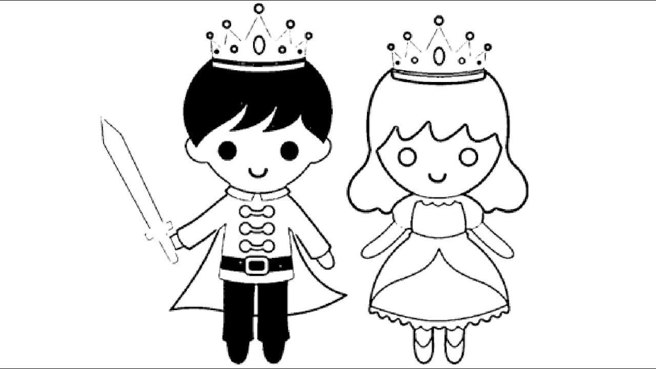1280x720 Little Boy King And Little Girl Queen Coloring Pages L Kids