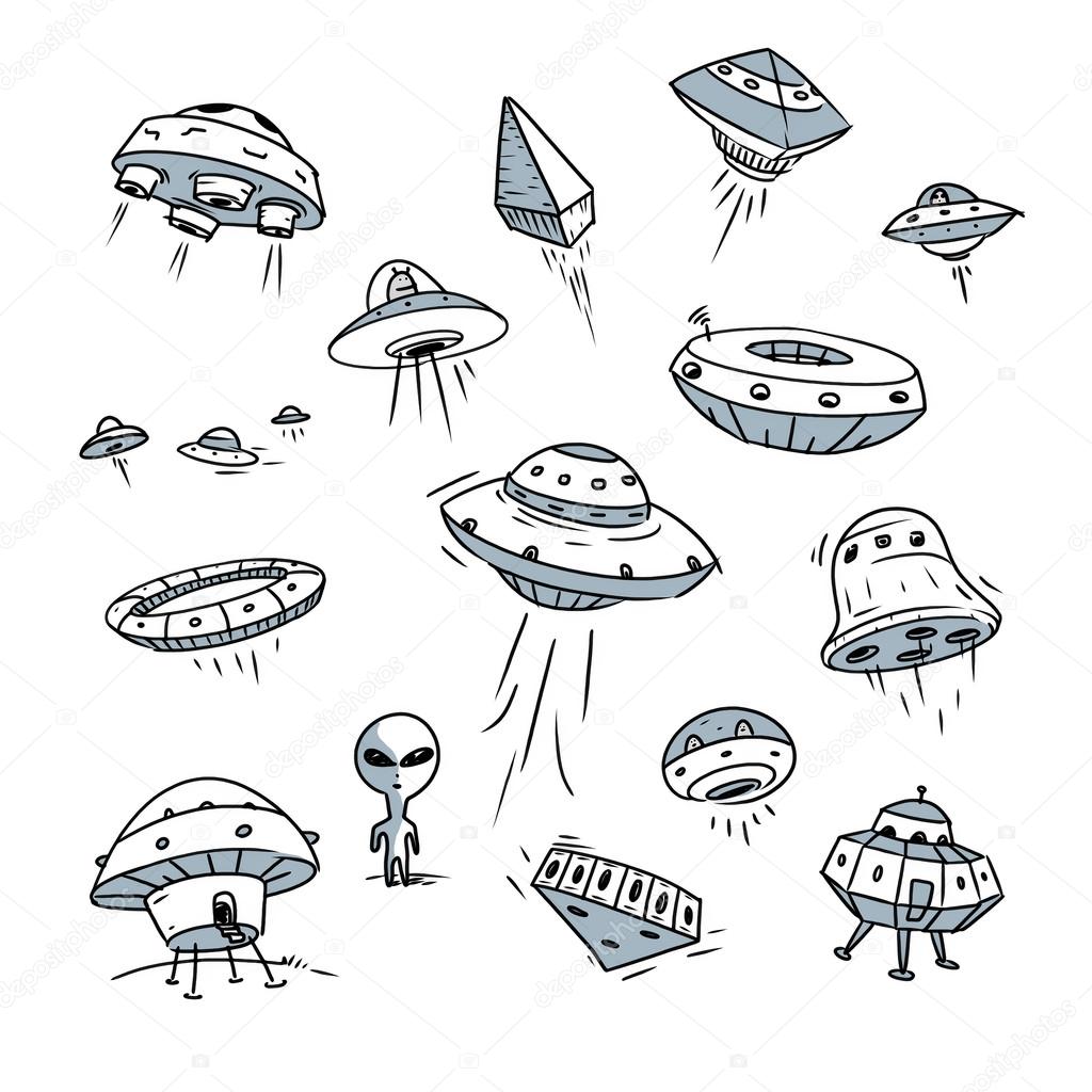 1024x1024 Hand Drawn Ufo Doodle Stock Photo Efks