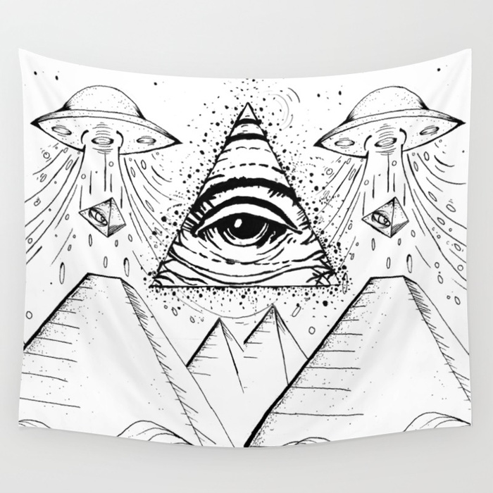 700x700 Ufo Pyramid Capture Wall Tapestry By Ronytomano Society6
