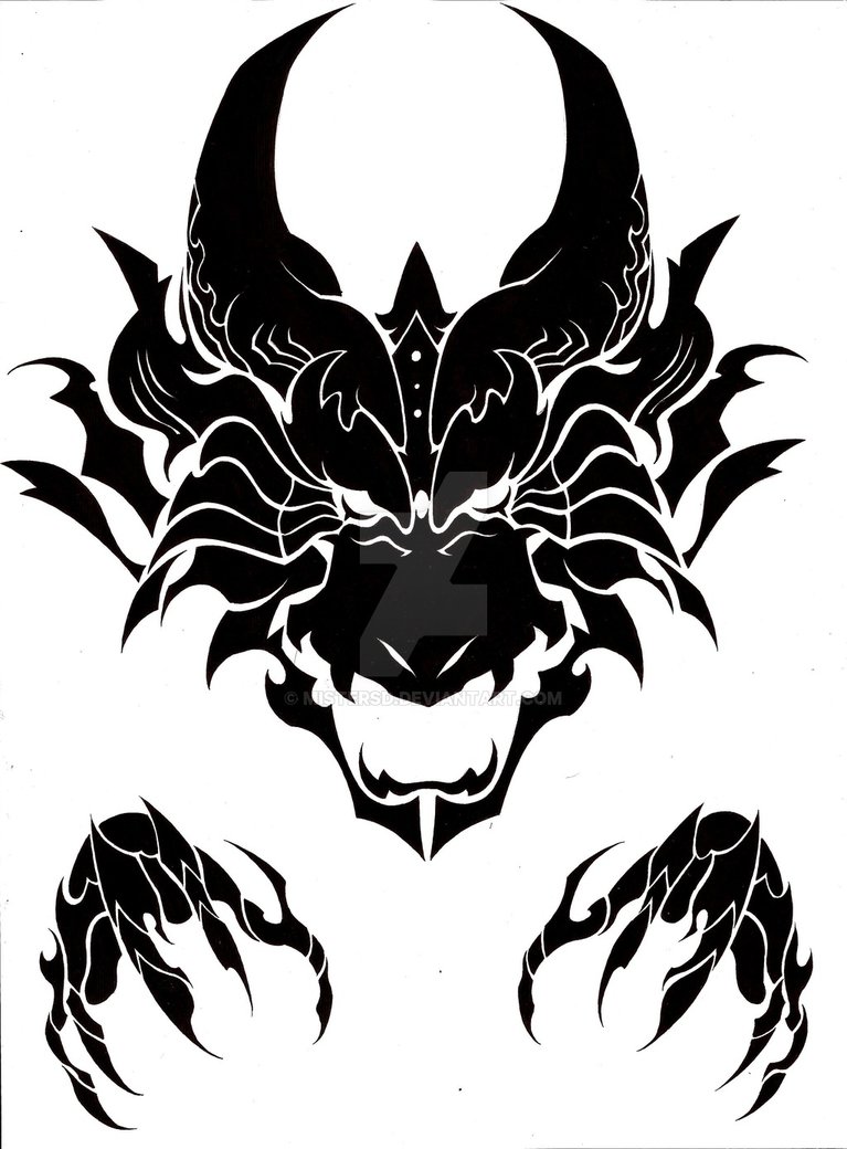 767x1040 Dragon Head Tribal By Mistersd