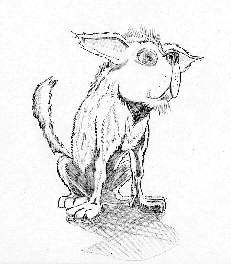 789x900 Ugly Dog Drawing By John Tompkins