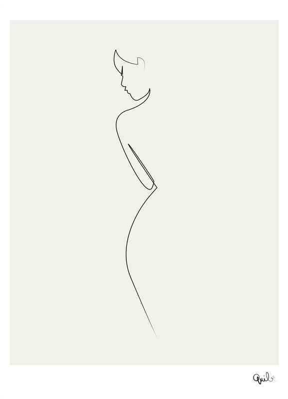 577x800 One Line Nude As Canvas Print By Quibe Juniqe Uk