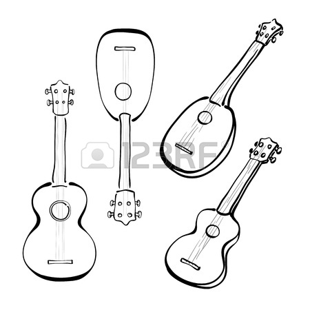 450x450 Infographic With Hand Drawn Ukulele. Royalty Free Cliparts