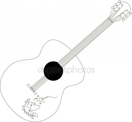 450x418 Acoustic Guitar Sketch Stock Vector Lhfgraphics