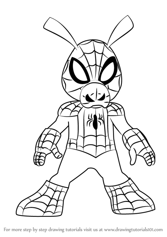 566x800 Learn How To Draw Spider Ham From Ultimate Spider Man (Ultimate