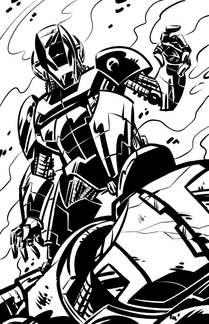 719x1111 Inktober Ironman Vs. Ultron By Malara Art