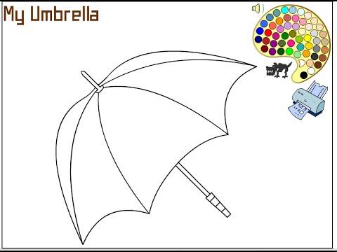 480x360 Umbrella Coloring Pages For Kids