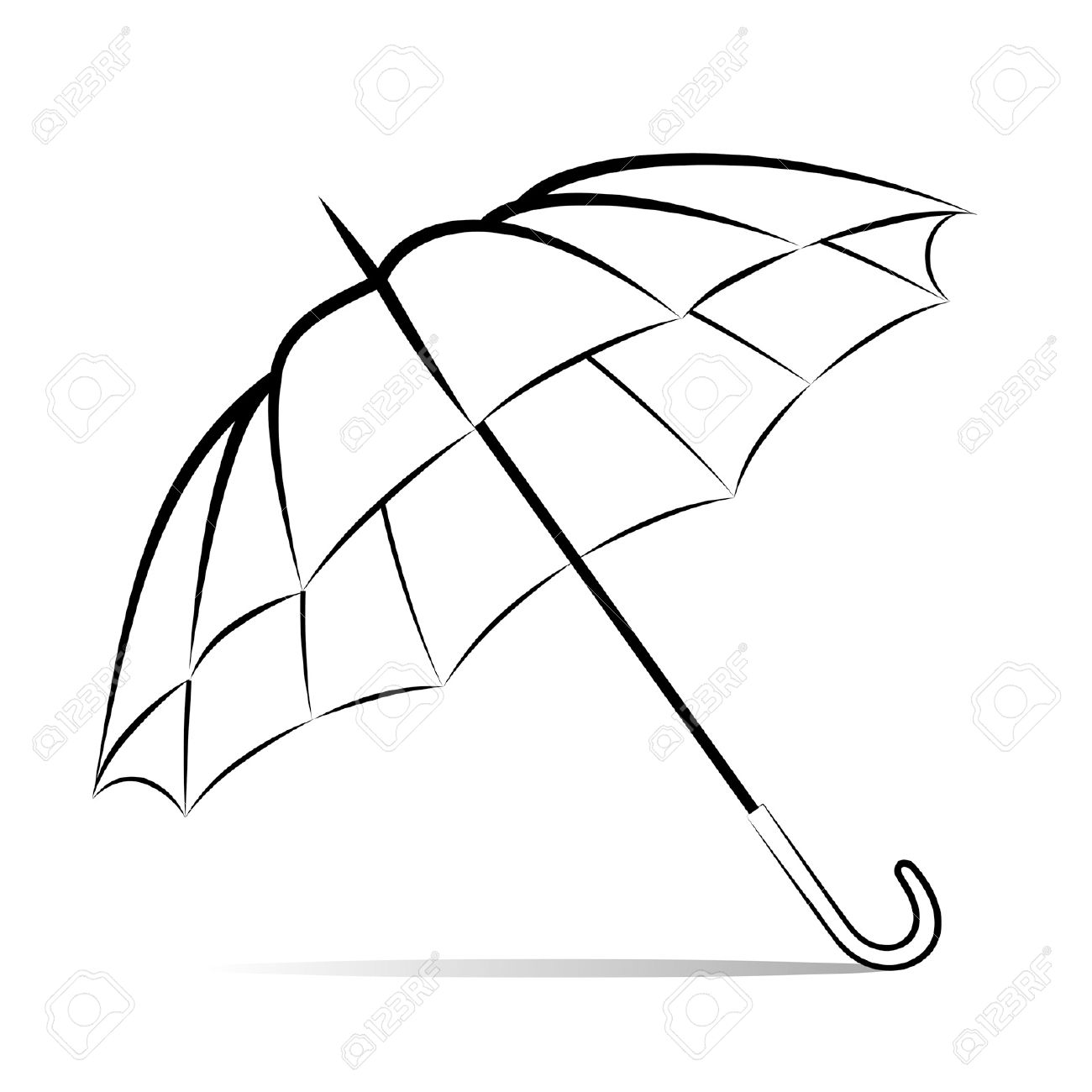 1300x1300 Drawing Umbrella On White Background Royalty Free Cliparts
