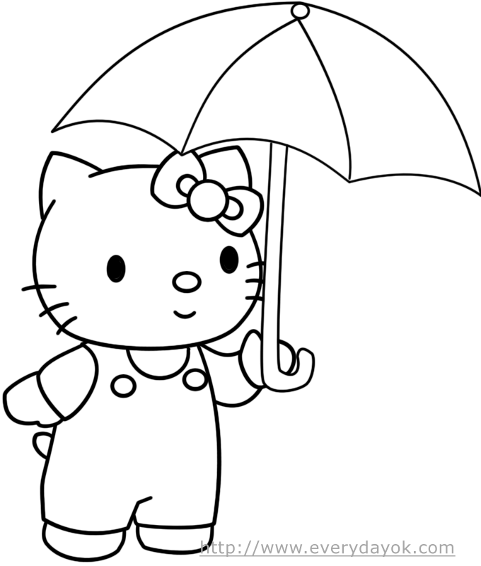 680x800 Coloring Page Umbrella