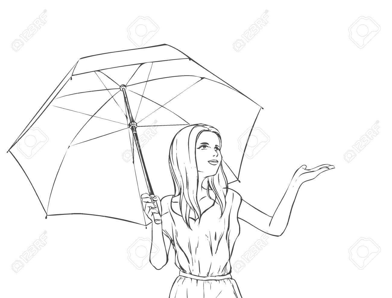 1300x989 Summer Portrait Of Young Slim Beutiful Girl Under Umbrella