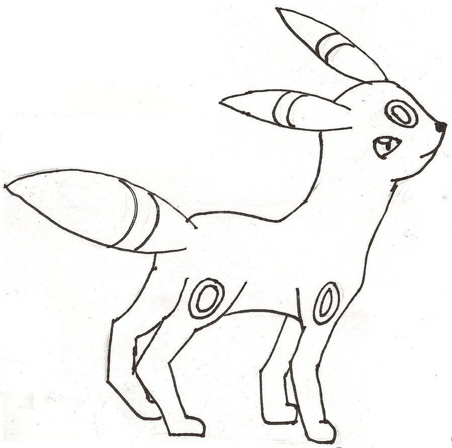 898x890 Pokemon Umbreon Drawing By 1ge1co1