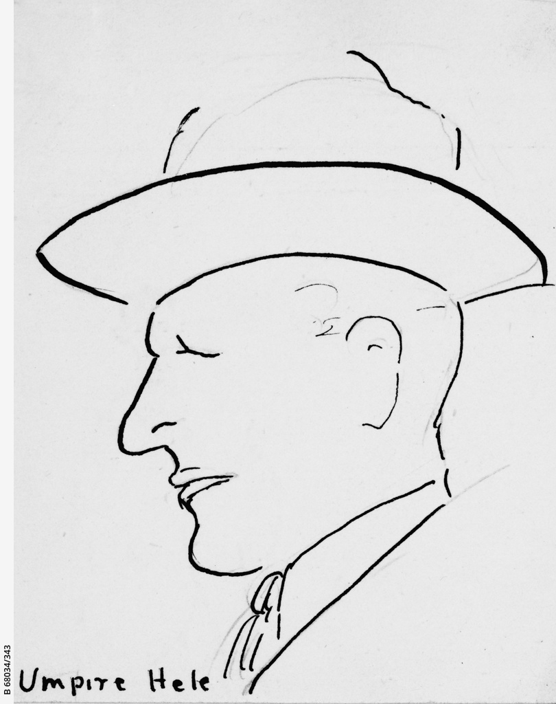 810x1024 Cricket Sketches Test Umpires. Photograph State Library