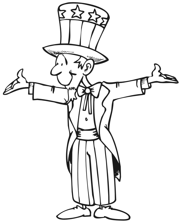 700x867 Fourth Of July Coloring Page Uncle Sam Coloring Page