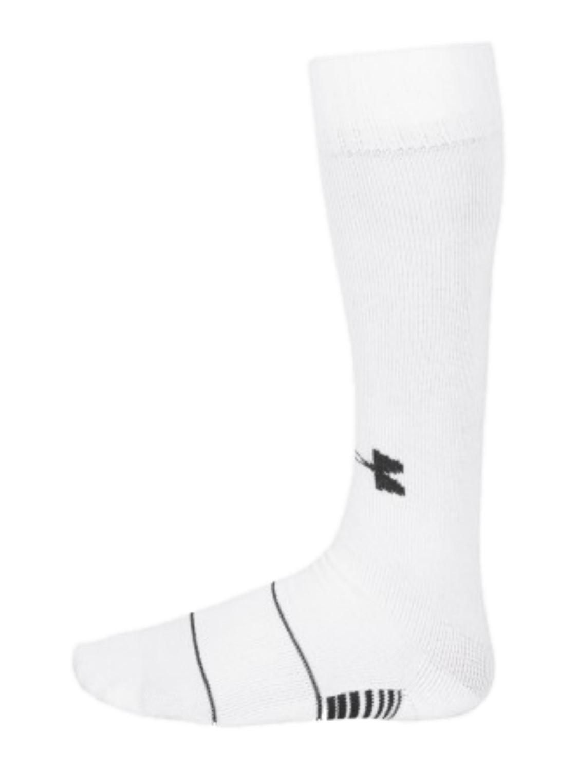 1125x1500 Under Armour Heatgear Performance Team Over The Calf White Socks