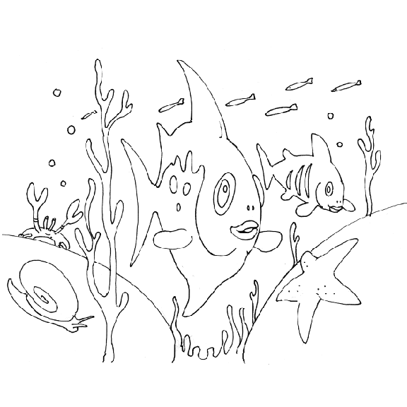 576x576 Sea Fish Coloring Pages
