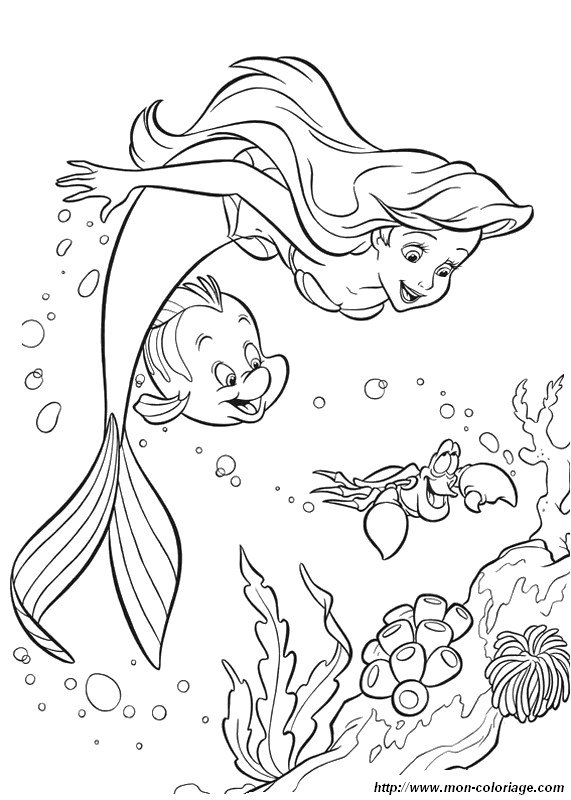 571x800 Coloring The Little Mermaid, Page Ariel And Life Under The Sea