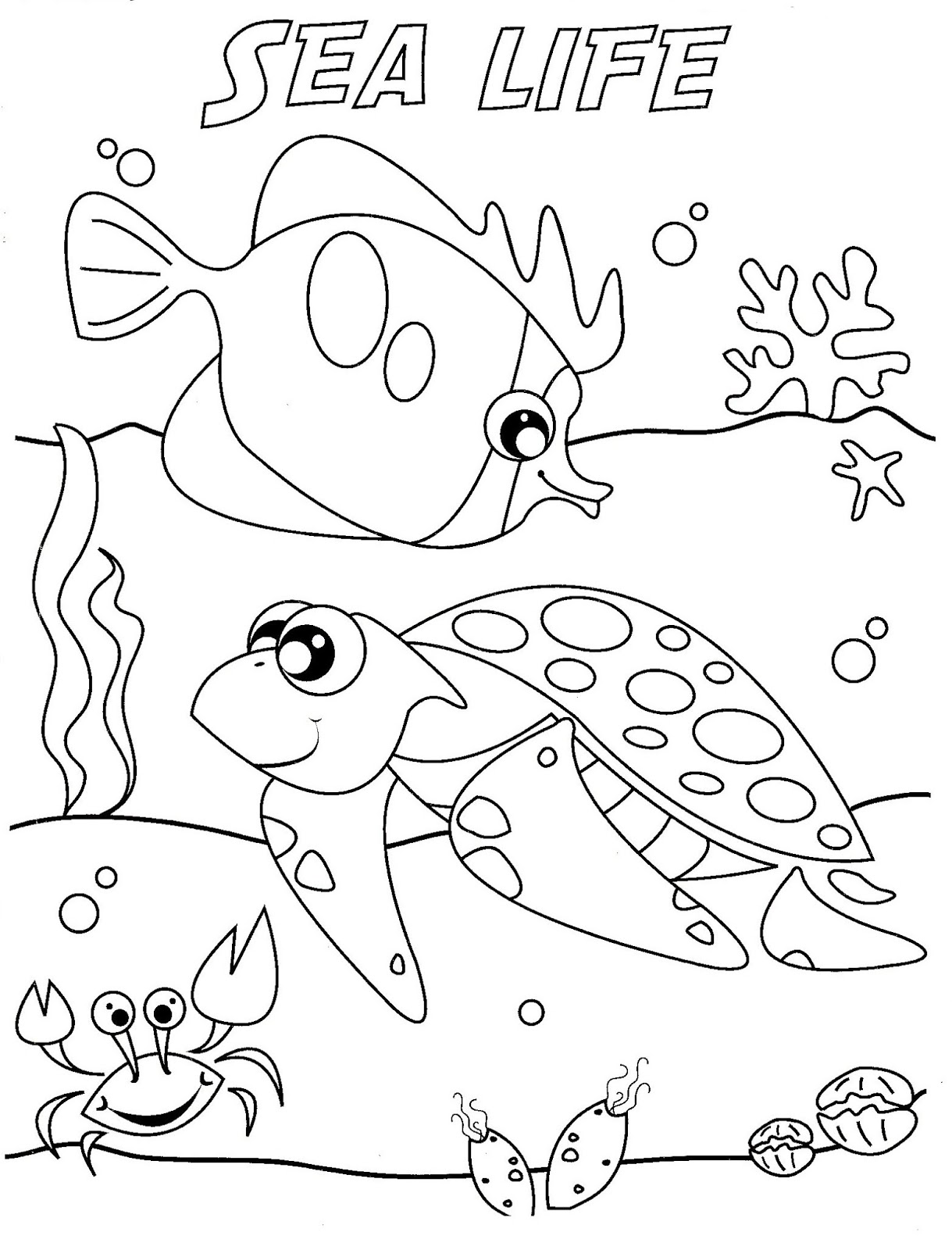 1219x1600 Free Under The Sea Coloring Pages To Print For Kids