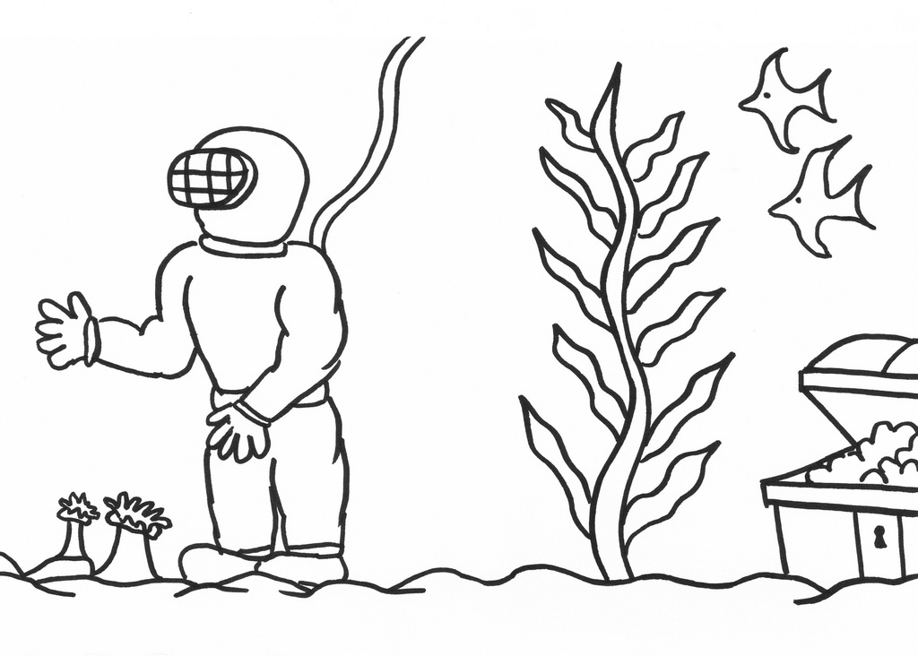 1024x732 Underwater Coloring Pages