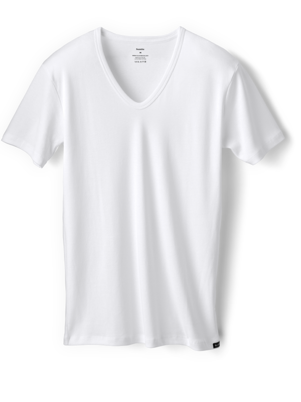600x800 Men's White V Neck T Shirt Or Undershirt Fine Ribbed Amp Slim Fit