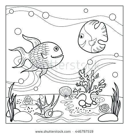 450x470 Underwater Coloring Page